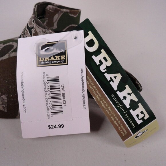 Drake Waterfowl Systems Logo Visor Old School Green Camo Outdoor Hunting NWT New - Picture 4 of 8